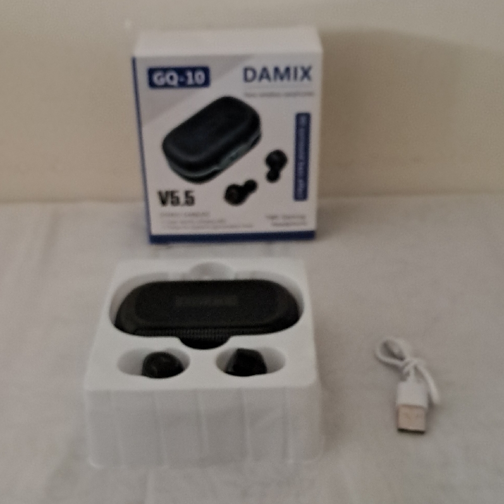 DAMIX GQ-10 Wireless Earbuds with Charging Case - Black